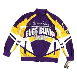Members Only Men's Medium Looney Tunes Bugs Bunny Windbreaker Jacket NEW NWT